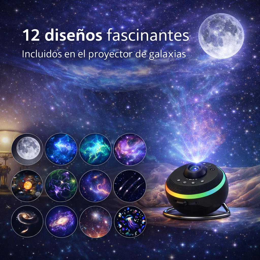 Luz Nocturna Con Proyector De Galaxia