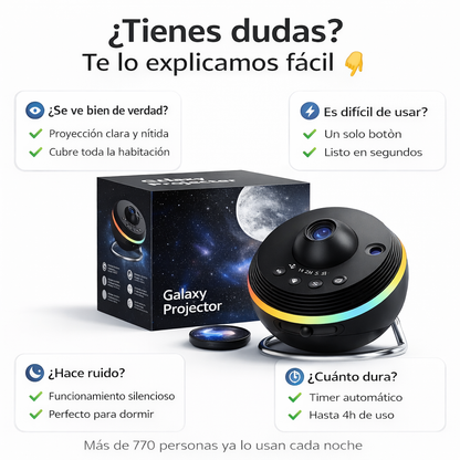Luz Nocturna Con Proyector De Galaxia