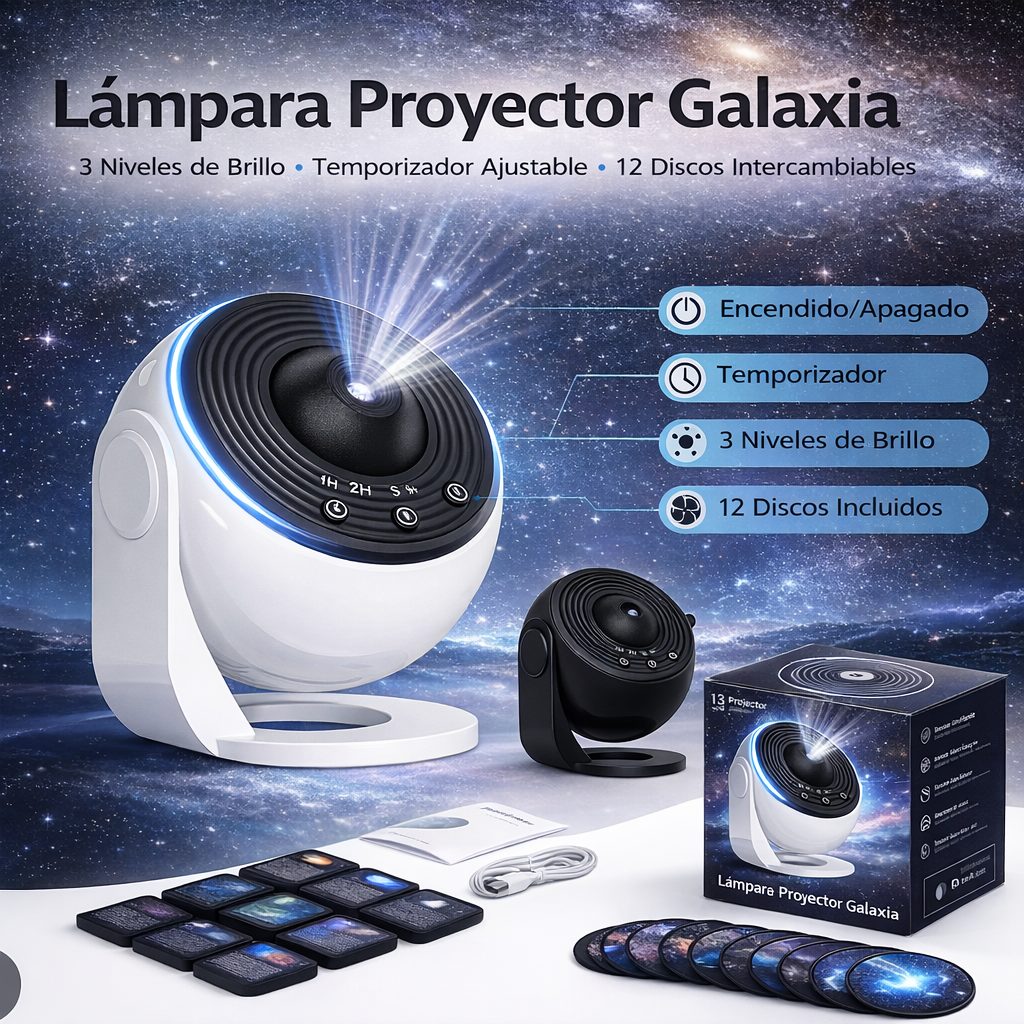 Luz Nocturna Con Proyector De Galaxia