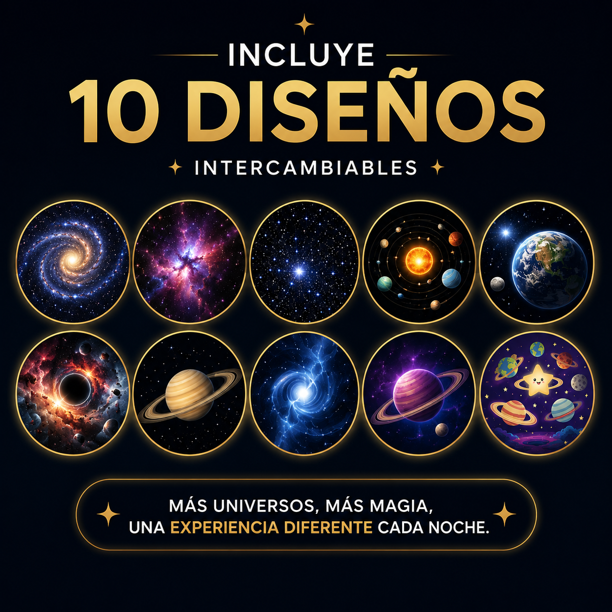 Luz Nocturna Con Proyector De Galaxia